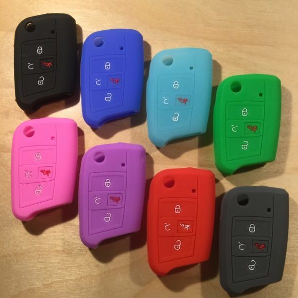 Fine-quality Silicone Rubber Key Fob Skin Cover Case Set For VW Remote T6C9